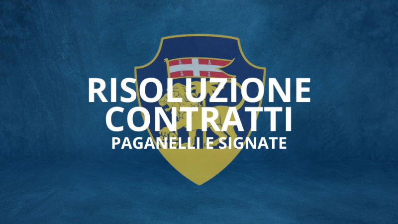 Risoluzione contratti Paganelli e Signate